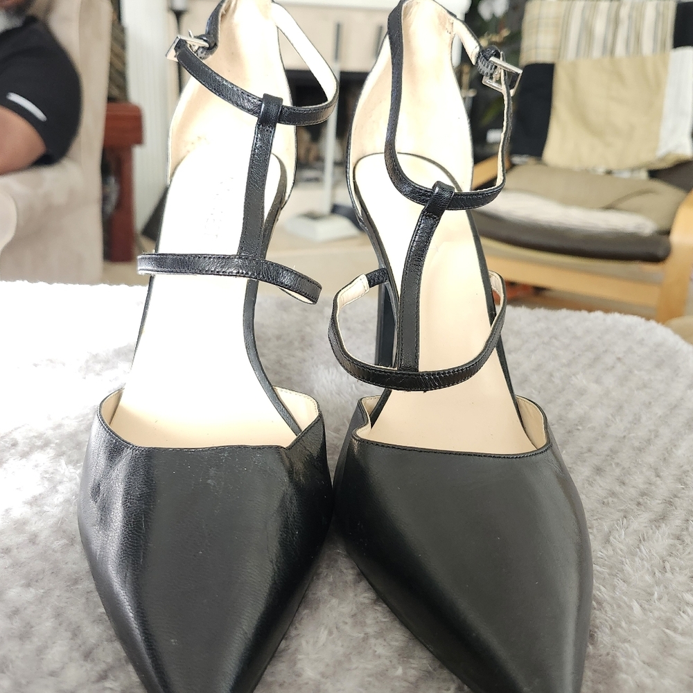 Nine West Black Strappy Heels